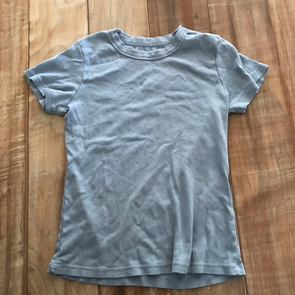 Blue cropped brandy Melville tee shirt